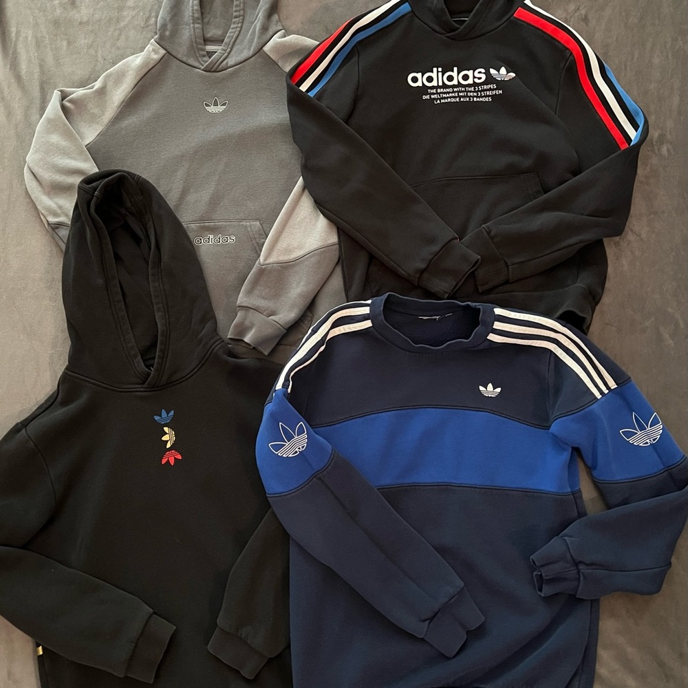 5Adidas Originals hoodies, sweatshirt & 1 pair pants -all youth medium